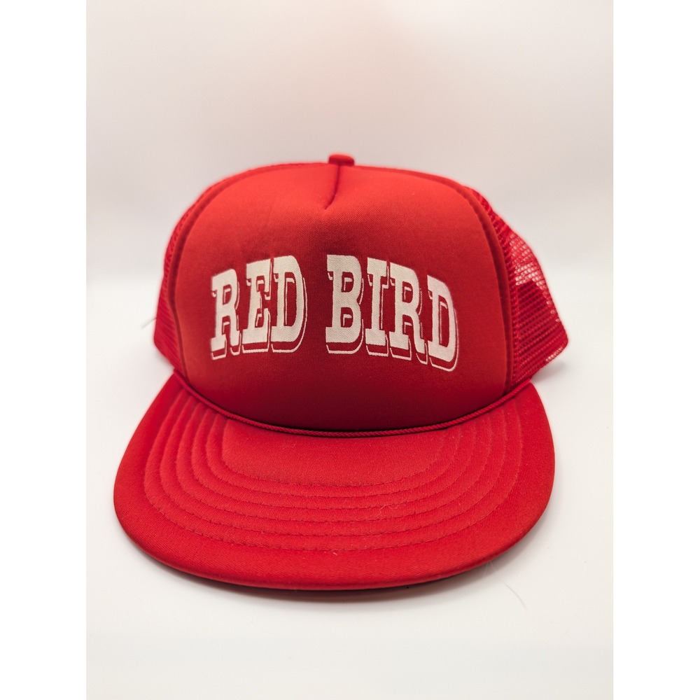 Sportsman Red Bird Trucker Hat Mens OSFA Red Excellent Vintage Snapback Cap